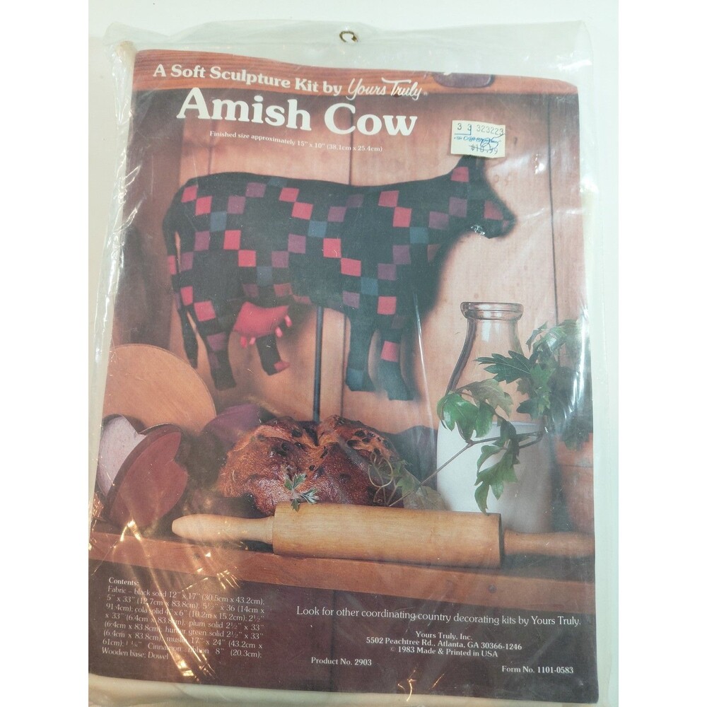 Yours Truly Amish Cow Soft Sculpture Kit 2903 Country Farmhouse Sewing Craft NEW